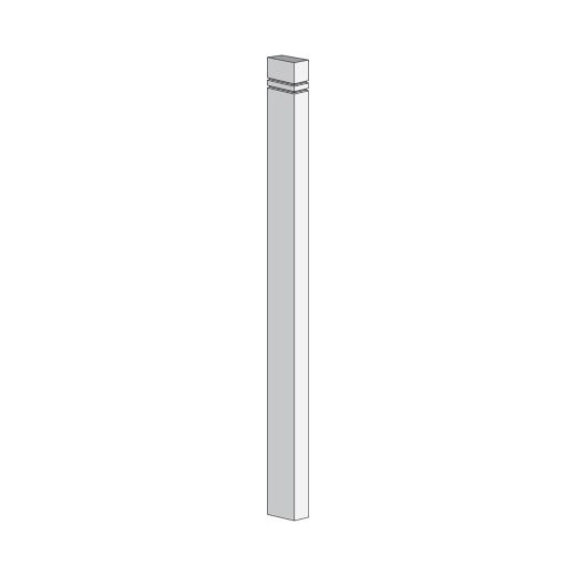 1.3/8" x 2.7/8" x 44.1/2" Maple Half Newel Post