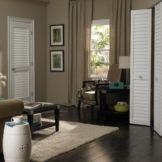 Porte pliante persienne en pin 1 3/8 x 30 x 80 po