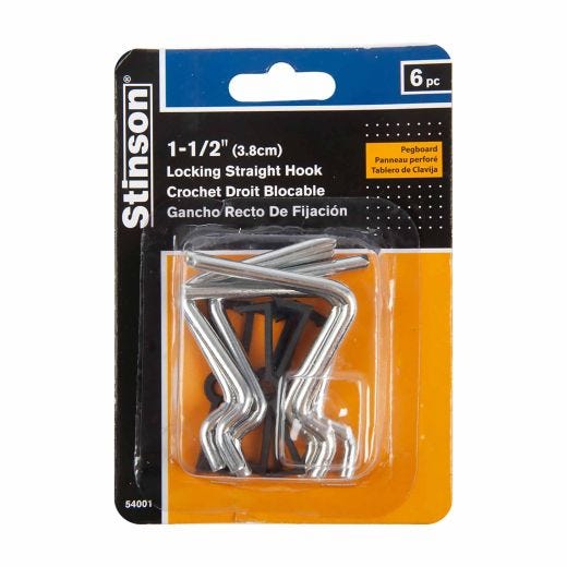 Straight Peg Hooks 6 Pieces