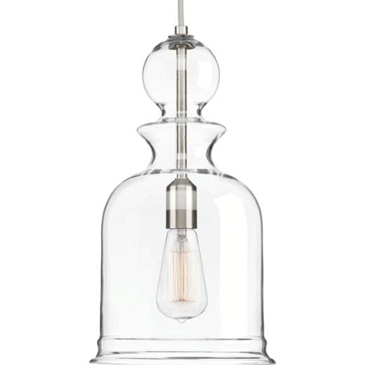 Staunton: 1 light Pendant, Cloche Shape Glass Shade