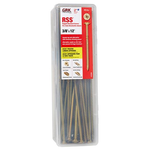 Vis utilitaires RSS 3/8 x 12 po, 50 pqt