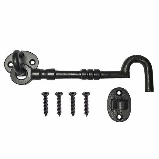 6" Decorative Hook & Eye Black