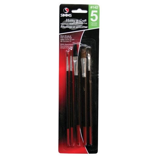 5 Piece Hobby & Craft Brushes