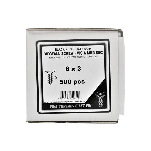#8 x 3" Fine Drywall Screw-500/Pack