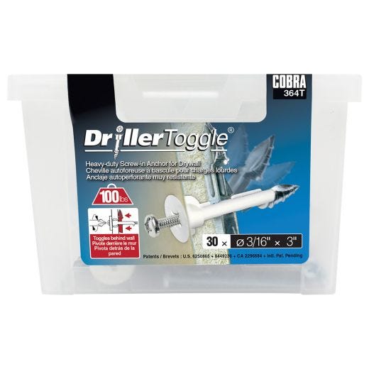 DrillerToggle 3/16-in x 3-in - 30/Pack