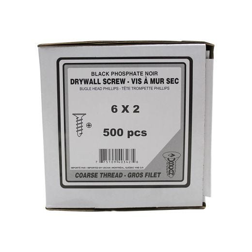 #6 x 2" Coarse Drywall Screw-500/Pack