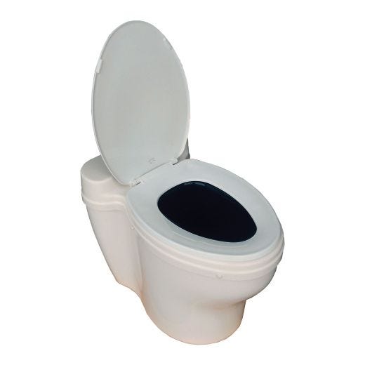 Elongated White Non Electric Waterless Toilet