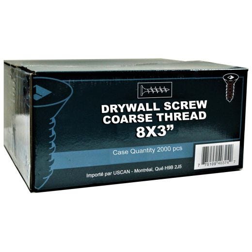 #8 x 3" Coarse Drywall Screw-18.13 lb