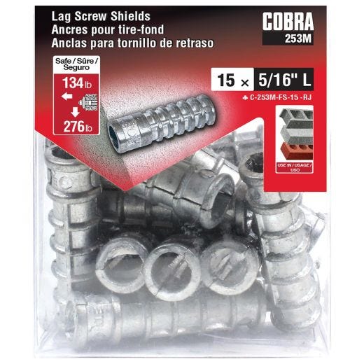 Lag Screw Shields 5/16-in L - 15/Pack