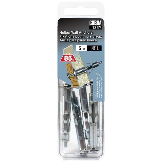 Hollow Wall Anchors 1/8-in L - 5/Pack