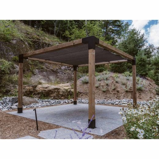 Support d'angle de pergola Trio à 3 bras pour poteaux en boi