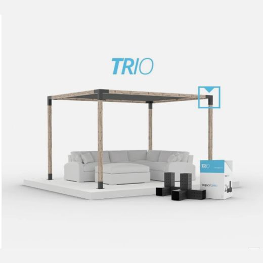 Support d'angle de pergola Trio à 3 bras pour poteaux en boi