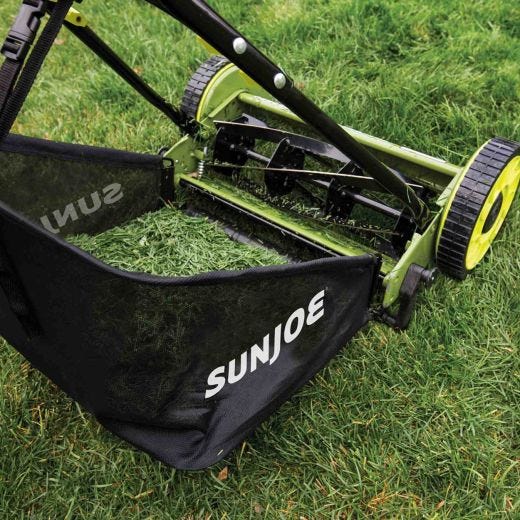 16" Sun Joe Manual Reel Mower With Grass Catcher