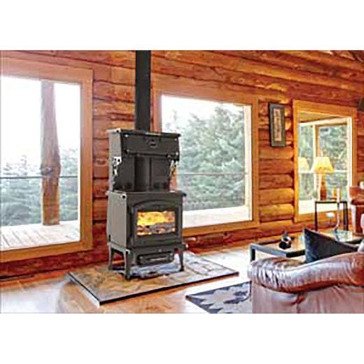 70,000 BTU Metallic Black Centauri Wood Cookstove