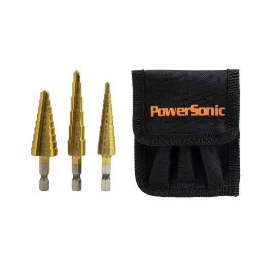 3Pc Step Drill Bit Set