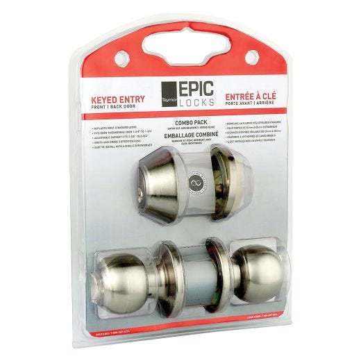 Epic Satin Stainless Steel Entry Ball Knob/Deadbolt Combo