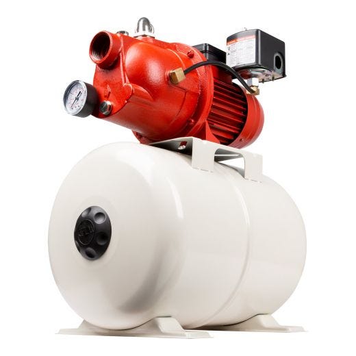 1/2 HP Jet Pump with 5.8 Gal Pre-Charged Pressure Tank