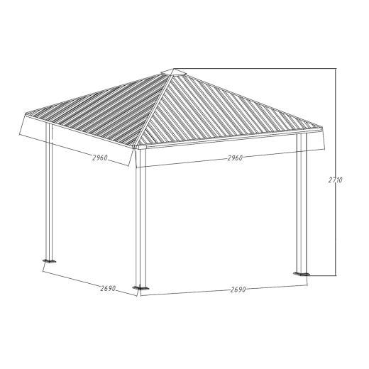 10' x 10' Hard Top Gazebo