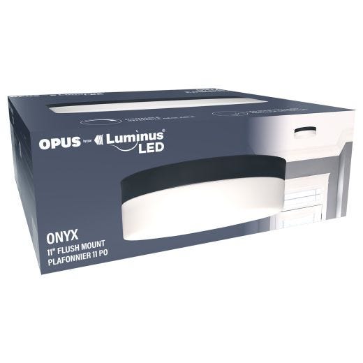 11" Opus Flushmount With 3 A Bulbs Black Finish