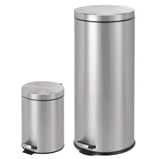 30L + 5L Stainless Steel Waste Bin