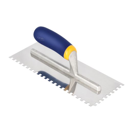 11"x1/4"x1/4" Square-Notch Stainless Steel Flooring Trowel