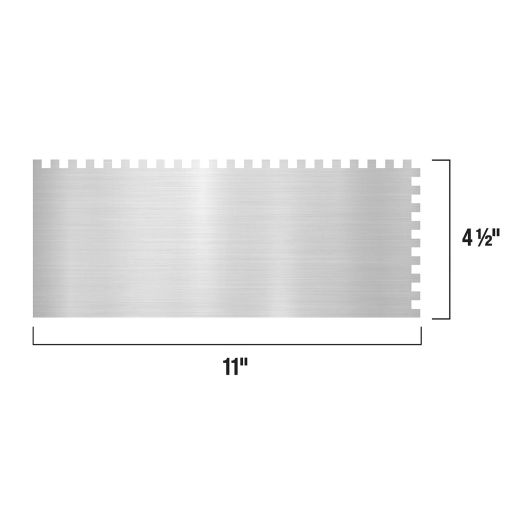 Truelle rev. sol encoche carré acier inox 11 x 1/4 x 1/4 po