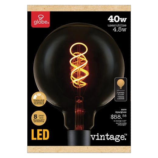 LED G40 Spiral Filament Bulb