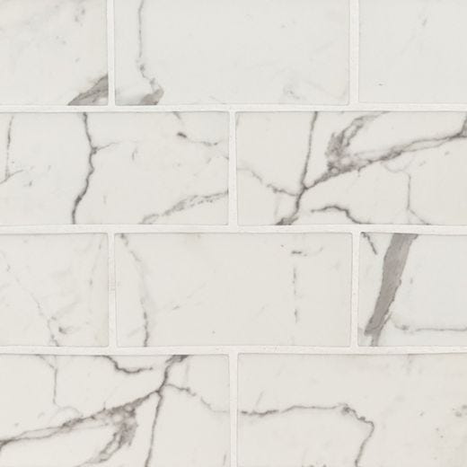 3"x6" Statuario Celano Glass Mosaic Tile 9.4 Sq-Ft/Box