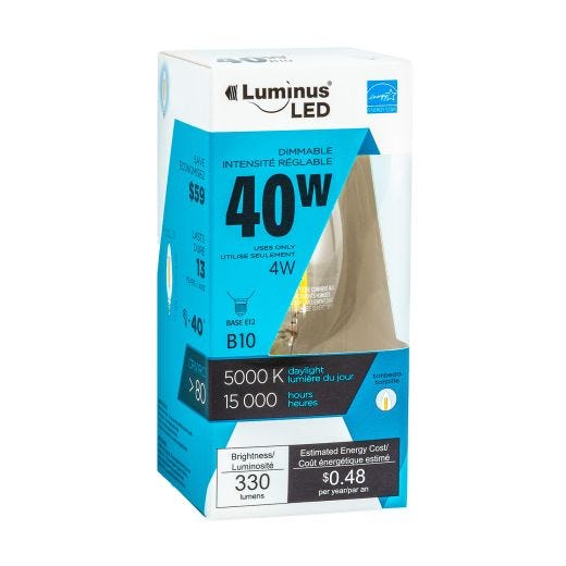 Luminus LED 4W B11 E12 Filament 5000K