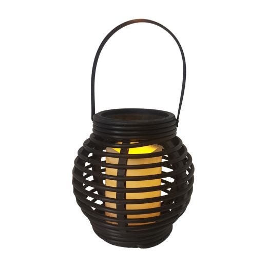 6"Bamboo LED Lantern