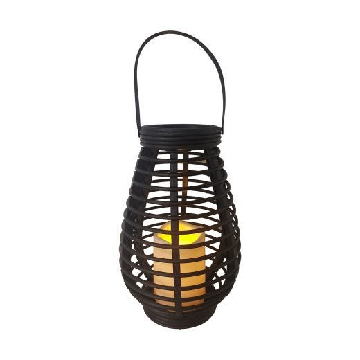 10"Bamboo LED Lantern