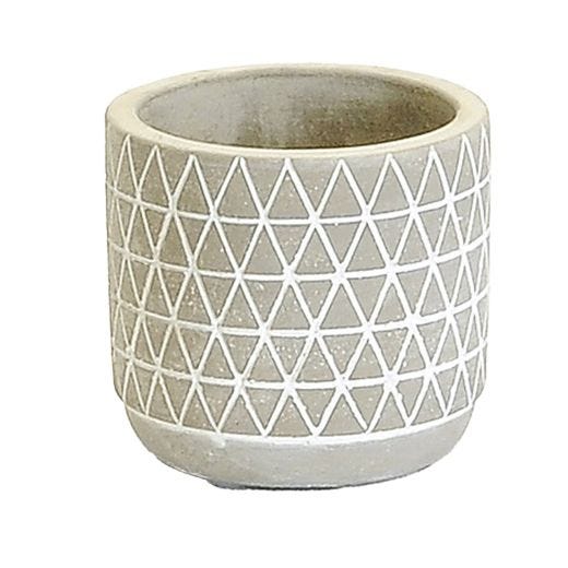 Small Concete Pot Triangle Pattern