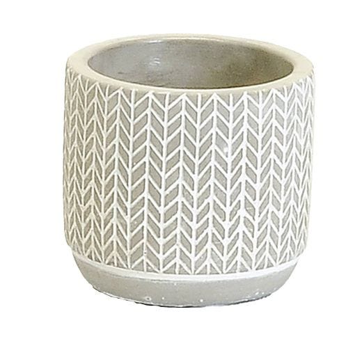 Small Concete Pot Arrow Pattern