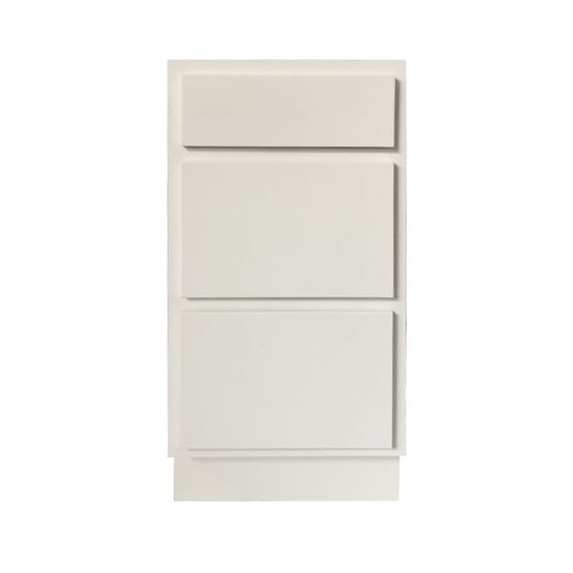 18 Inch 3 Drawer Bank - White Shaker