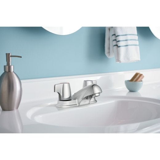 Manor Chrome 2-Handle Low Arc Bathroom Faucet