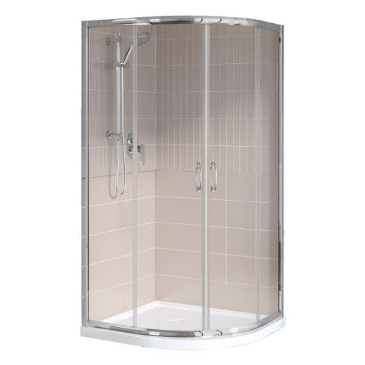 Chrome Frame Clear Glass Capri Round 4 Shower Door