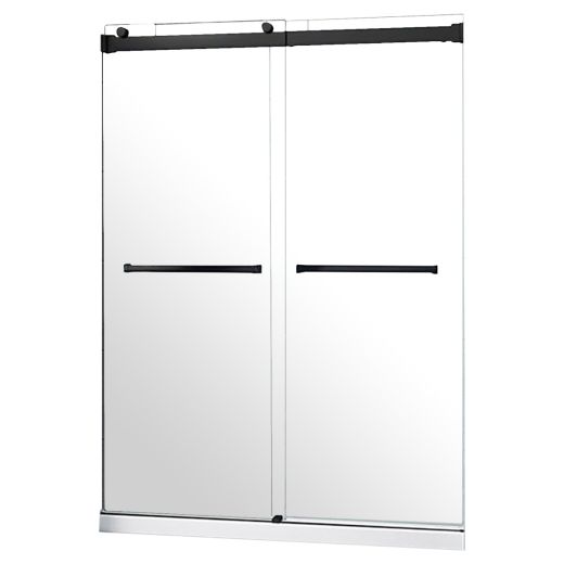 Black Frame Clear Glass Tub Door Gemini Bypass