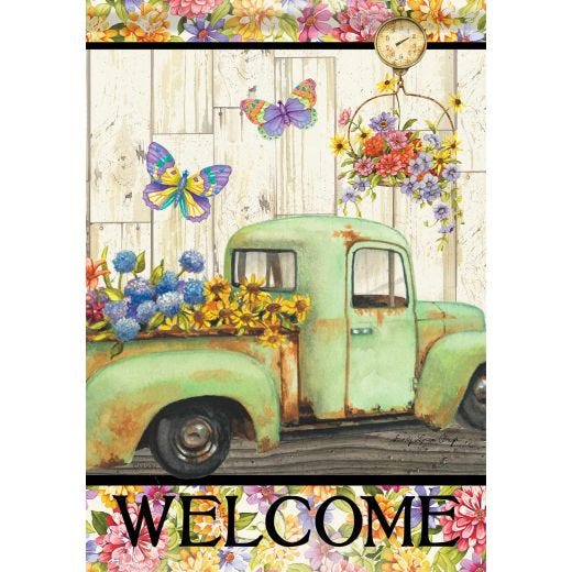 Fresh Flowers Large Flag