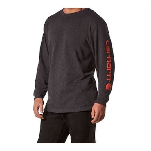 Loose Fit Long-Sleeve Logo T-Shirt-Carbon Heather 2XL
