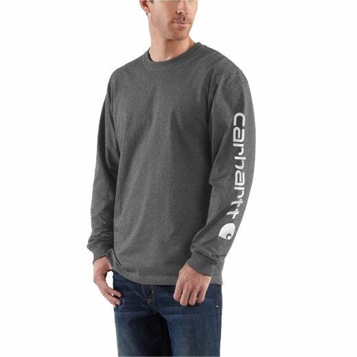 Signature Logo Long Sleeve Carbon Heather- M