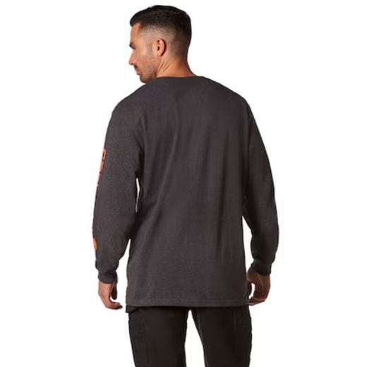 Loose Fit Long-Sleeve Logo T-Shirt-Carbon Heather Med