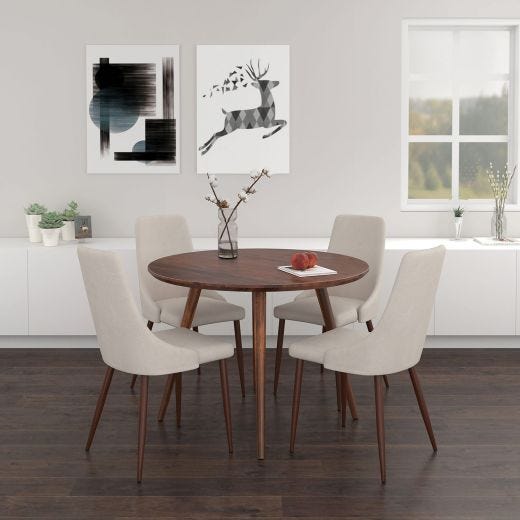 Arnav Solid Walnut Circular 42" Dining Table