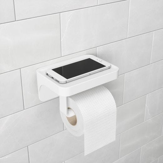 Flex Sure-Lock White Shelf And Toilet Paper Holder