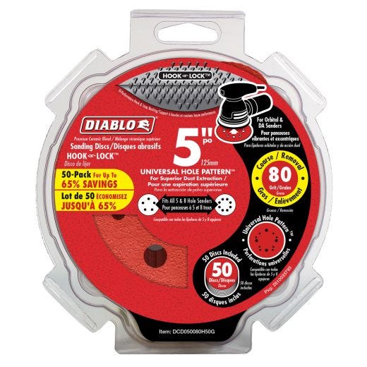 5" Ros Disc Hook And Lock 80 Grit