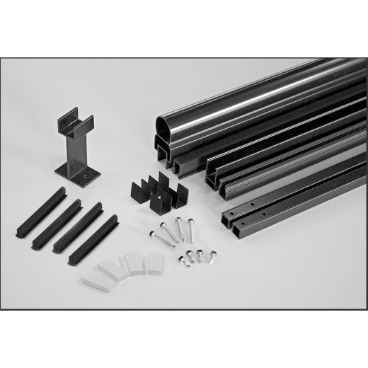 Aluminum Glass Baluster Railing Section 42" x 48"