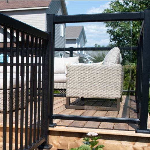 35.5" x 45" 5MM Clear Tempered Glass For 42" Railing