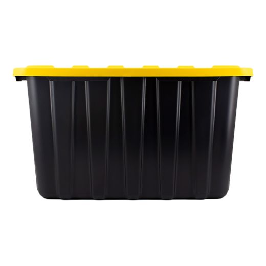 102 L Heavy Duty Black Tote With Yellow Lid