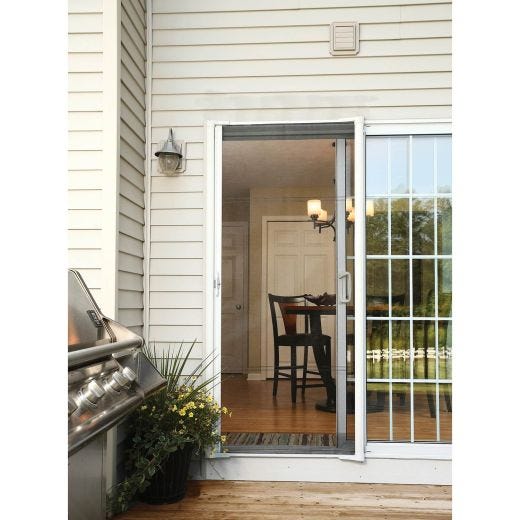 Brisa Retractable Standard Double Screen Door- White