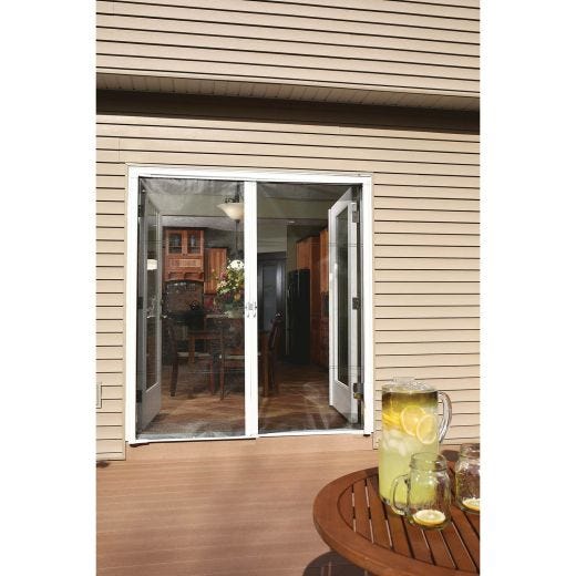 Brisa Retractable Standard Double Screen Door- White