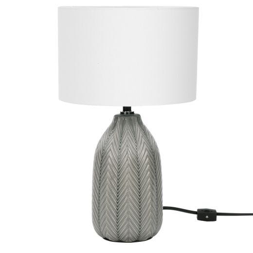 Grey Geometric Pattern Ceramic Table Lamp With Shade